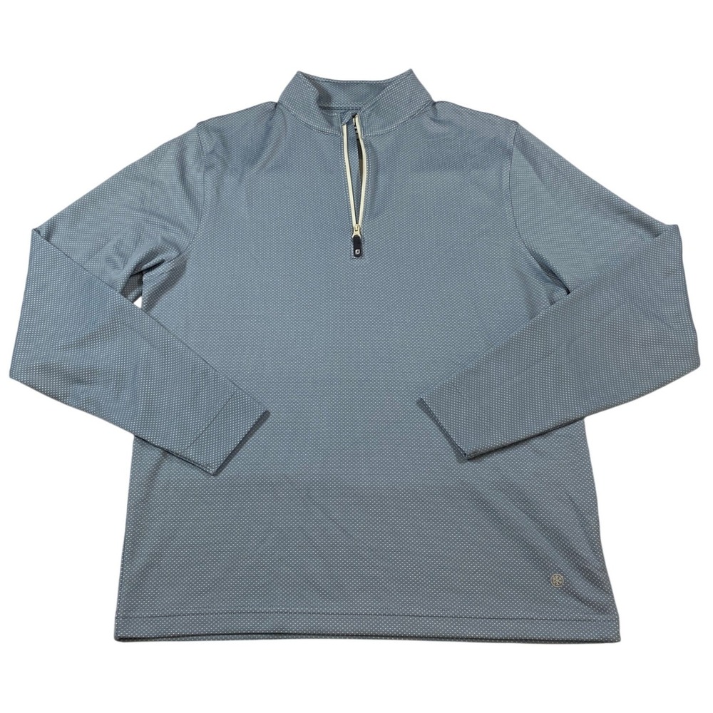 FootJoy ThermoSeries Mens Small Blue Micro Dot 1/4 Zip Golf Pullover Sweater